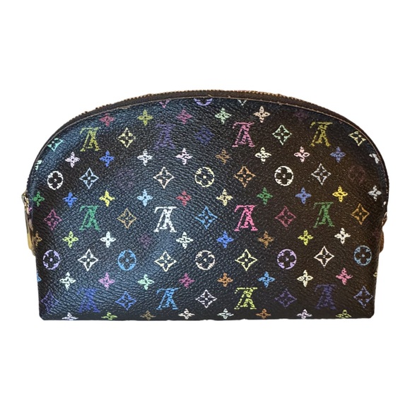 Authentic Louis Vuitton Murakami Black Monogram Multicolore Cosmetic Pouch - Picture 2 of 10